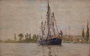 Chasse-maree at anchor, Claude Monet